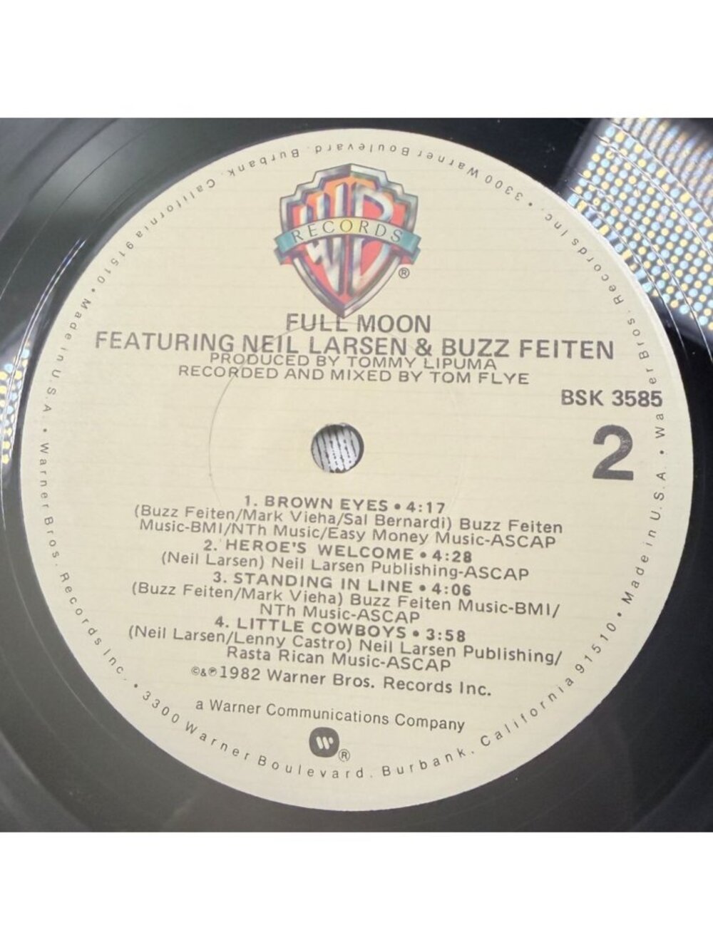 Neil Larsen & Buzz Feiten Full Moon LP 1982 Jazz Fusion Rock Warner Bros - Picture 5 of 7
